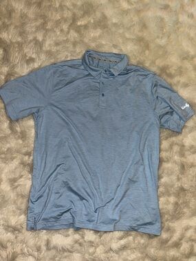 Men's Heather Light Blue Polo Shirt - Casual Performance Top
